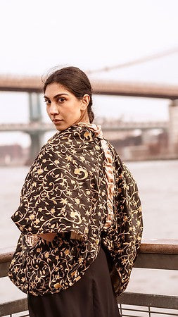 Black and Gold Evening Cape