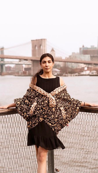Black and Gold Evening Cape